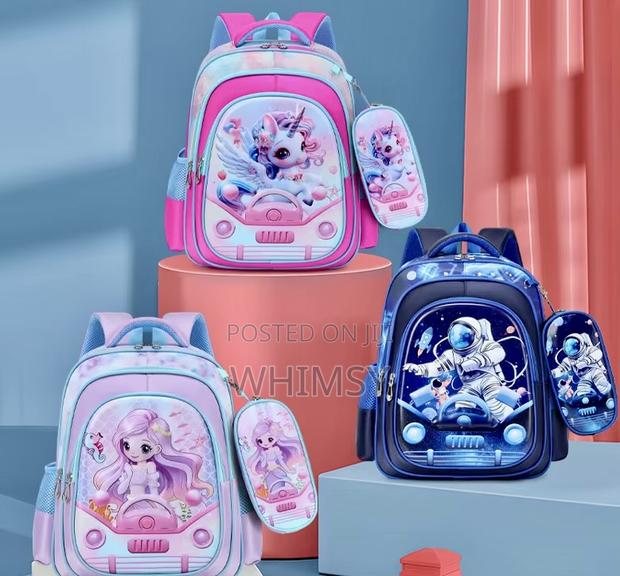 Trendy 3d Cartoon Backpack + Pencil Pouch - thumbnail 2