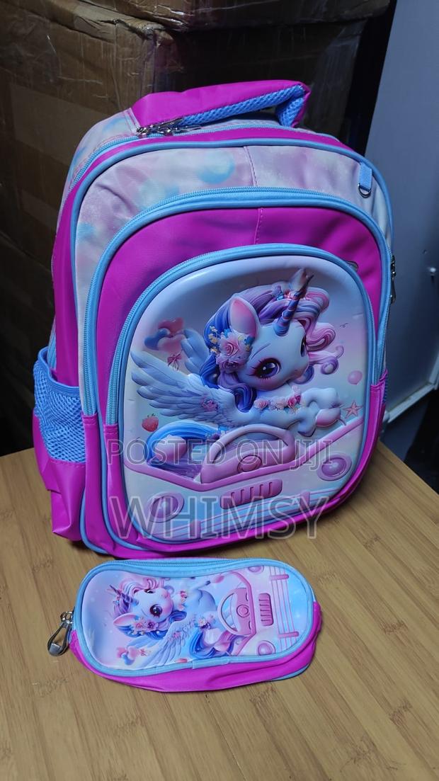 Trendy 3d Cartoon Backpack + Pencil Pouch - thumbnail 4
