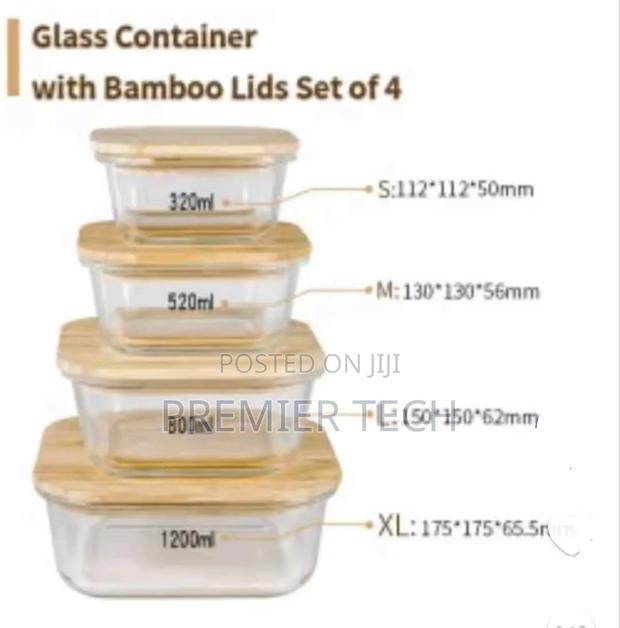 High Quality 4in1 Lock Fresh 4pc Heavy Glass Food Storage Containers - thumbnail 3