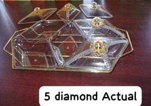 Diamond Shaped Acrylic Dish on Metallic Golden Frame Nut - thumbnail 2