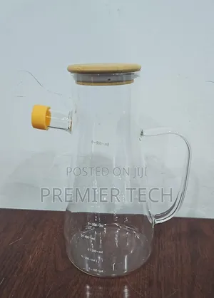 900ml Glass Jug Bamboo Cork 2 Way Outlet Dispenser