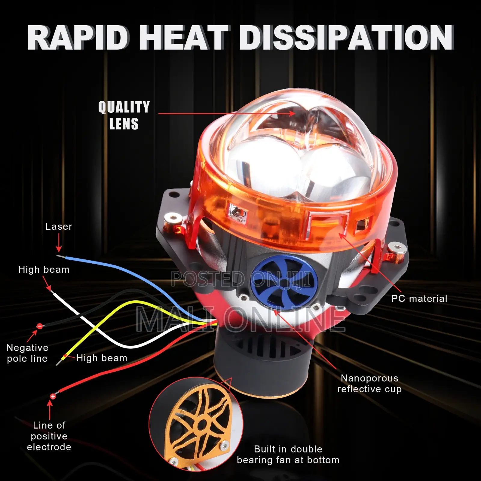 130w Bi-Led Projector Lens 3.0 Inch Retrofit Laser Led Headlight