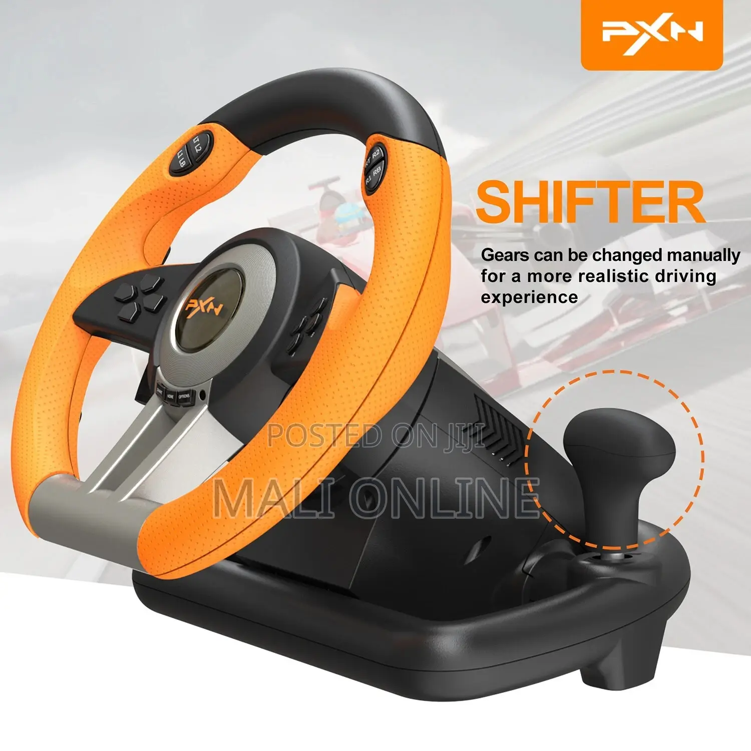 Racing Wheel With Pedals Paddle Shifters 180° Gaming Steering Wheel