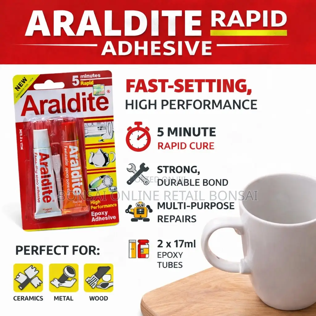 Araldite Rapid 5 Minute Epoxy Adhesive Strong Repair Glue