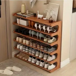 6-Tier Natural Bamboo Shoe Rack.