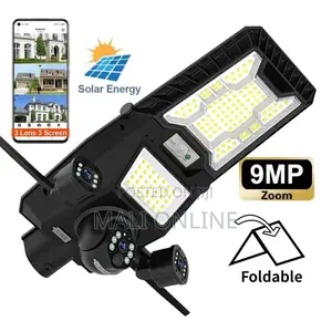 9mp 4g CCTV PTZ 3 Lens Camera Outdoor Solar Street Light 450w