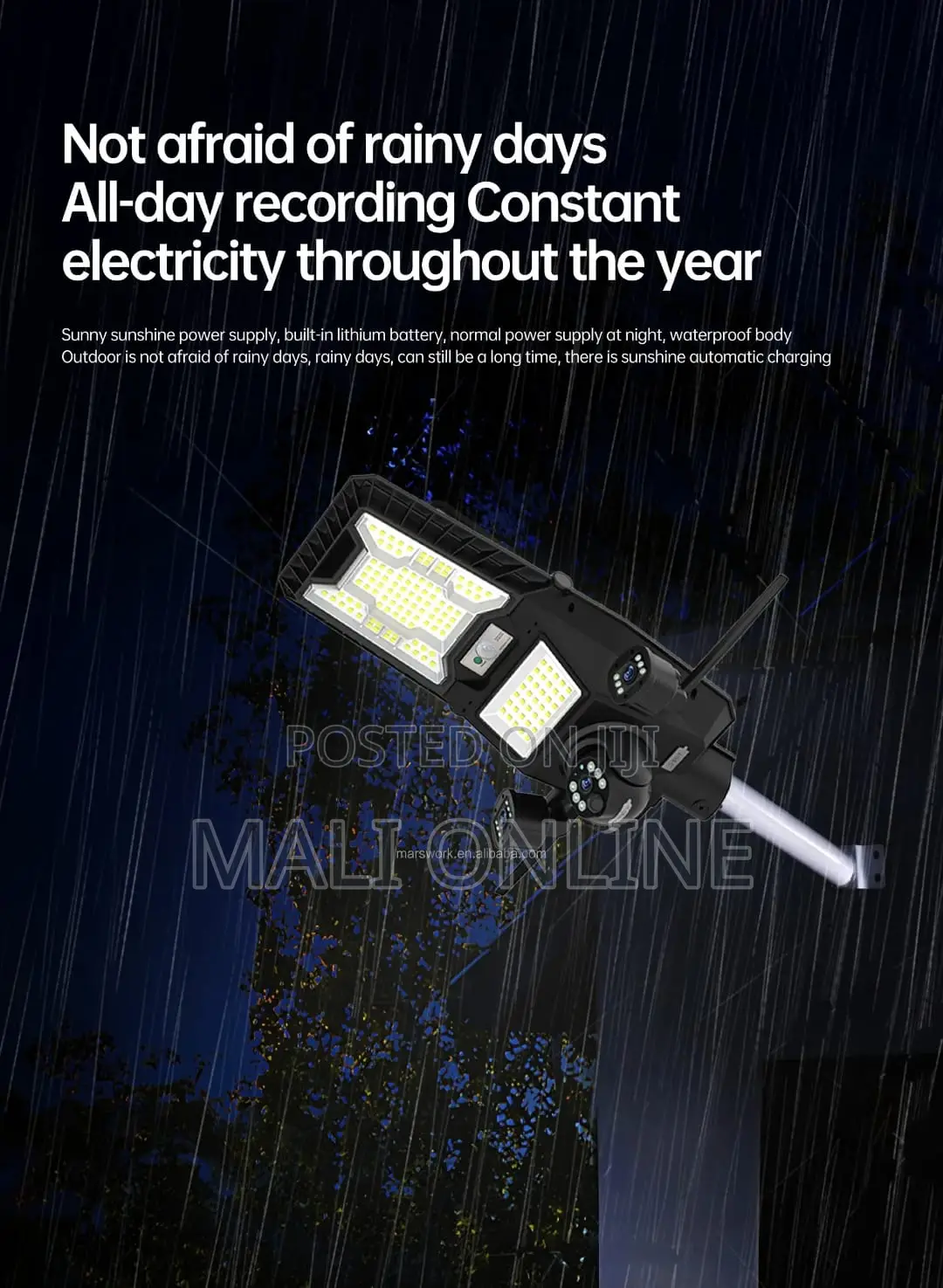 9mp 4g CCTV PTZ 3 Lens Camera Outdoor Solar Street Light 450w