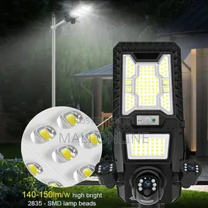 9mp 4g CCTV PTZ 3 Lens Camera Outdoor Solar Street Light 450w