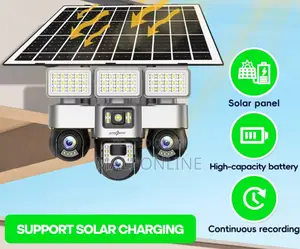 4g Solar CCTV Camera Triple Lens PTZ 360° Wireless Security Camera