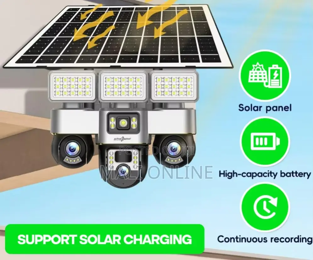 4g Solar CCTV Camera Triple Lens PTZ 360° Wireless Security Camera