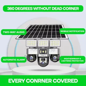 4g Solar CCTV Camera Triple Lens PTZ 360° Wireless Security Camera