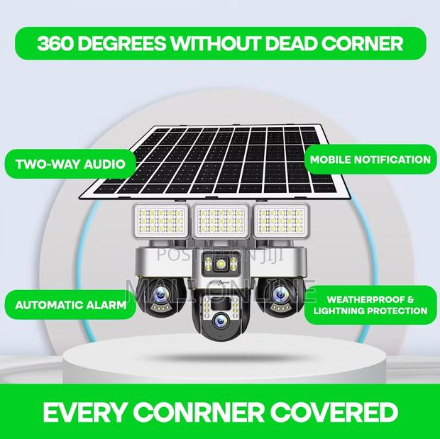 4g Solar CCTV Camera Triple Lens PTZ 360° Wireless Security Camera - thumbnail 4