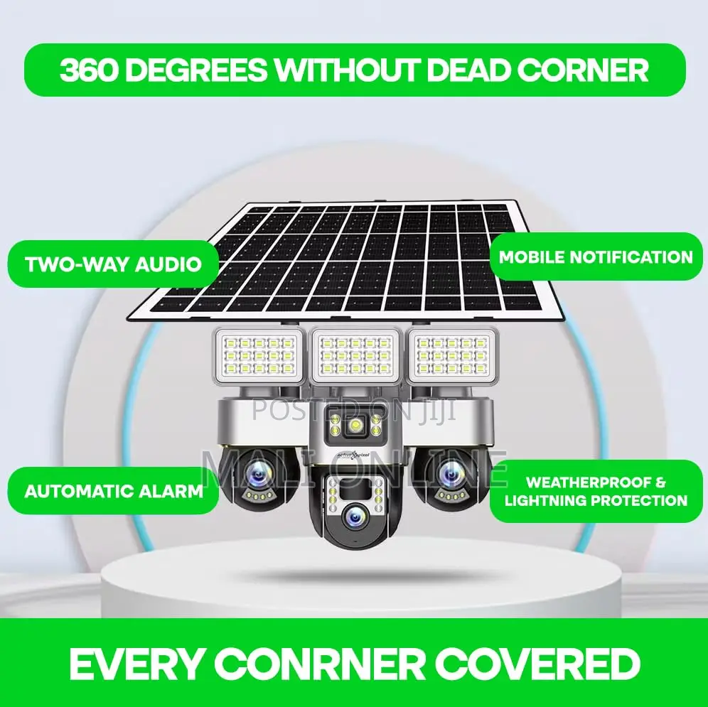 4g Solar CCTV Camera Triple Lens PTZ 360° Wireless Security Camera