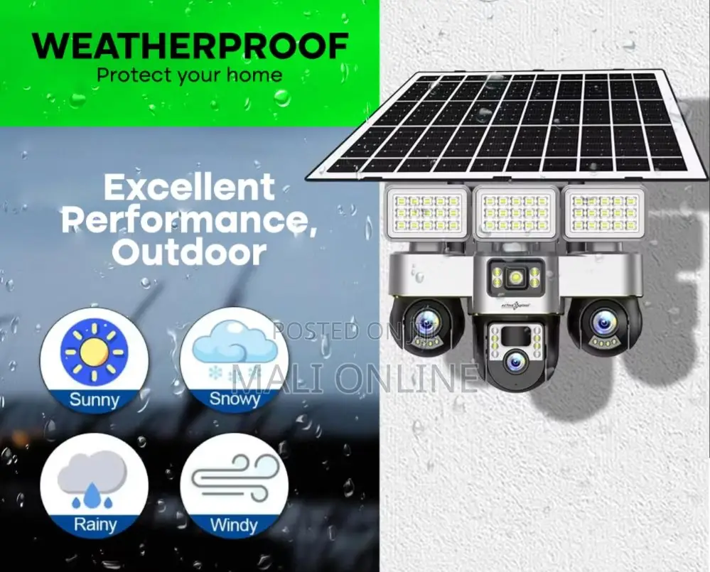 4g Solar CCTV Camera Triple Lens PTZ 360° Wireless Security Camera