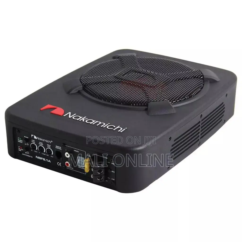 Nakamichi 8 Inch Active Underseat Subwoofer 1500w Car Bass Speaker