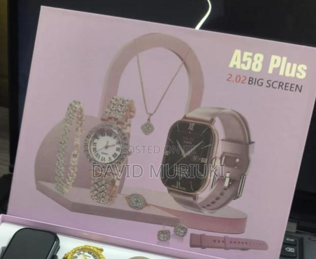 A58 Plus Smart Watches Plus Bracelets Combo Set - main view
