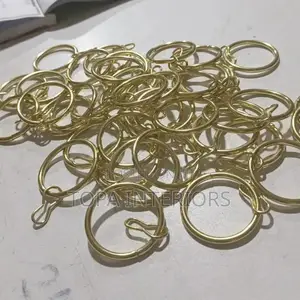 Gold Coloured Metal Curtain Drapery Rings