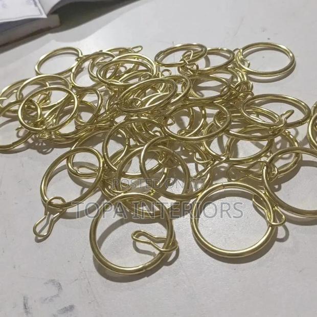 Gold Coloured Metal Curtain Drapery Rings