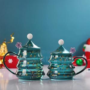 Modern Cute Borosilicate Glass Christmas Tree Shaped Cup Set Fr3w