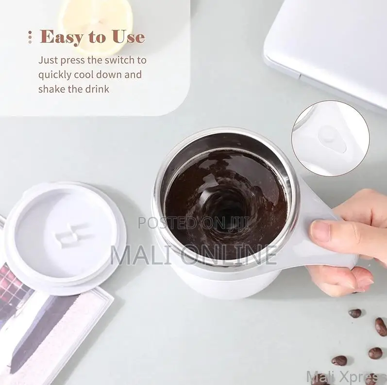 Self Stirring Coffee Mug 380ml Battery Powered Magnetic Mixing Cup