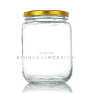 750ml Glass Storage Jar With Airtight Metal Lid for Kitchen Use