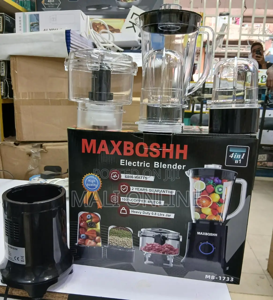 4-in-1 Electric Blender 6800w Food Processor Smoothie Maker