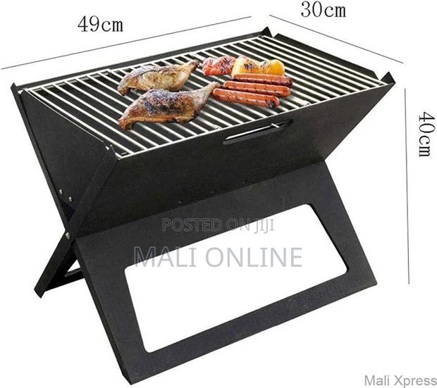 Portable Charcoal BBQ Grill Foldable X-Type Barbecue 46x30x36cm - thumbnail 2