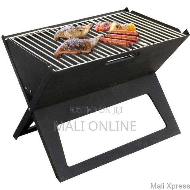 Portable Charcoal BBQ Grill Foldable X-Type Barbecue 46x30x36cm - thumbnail 3