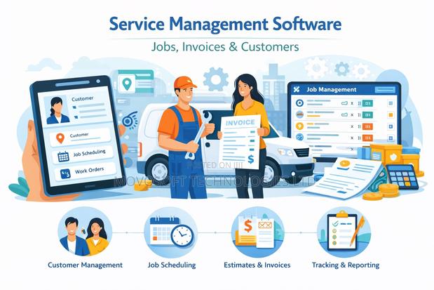 Service Management Software | Jobs, Invoices Customers - main view