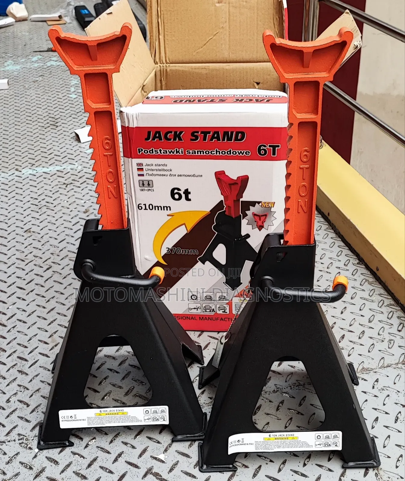 6 Ton Vehicle Heavy Duty Axle Safety Jack Stands Tool
