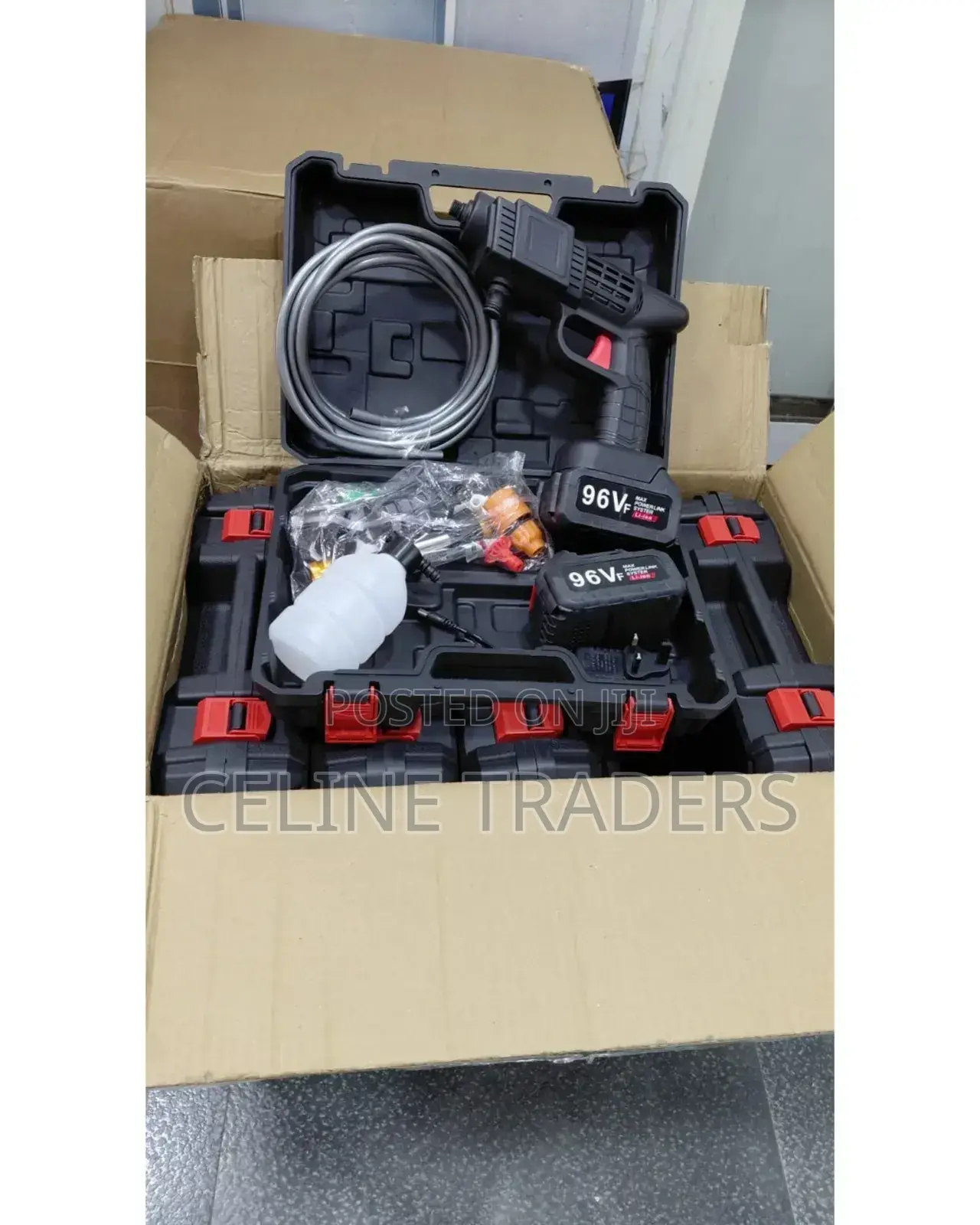 Portable 96v Cordless High-Pressure Car Wash Machine Kit.
