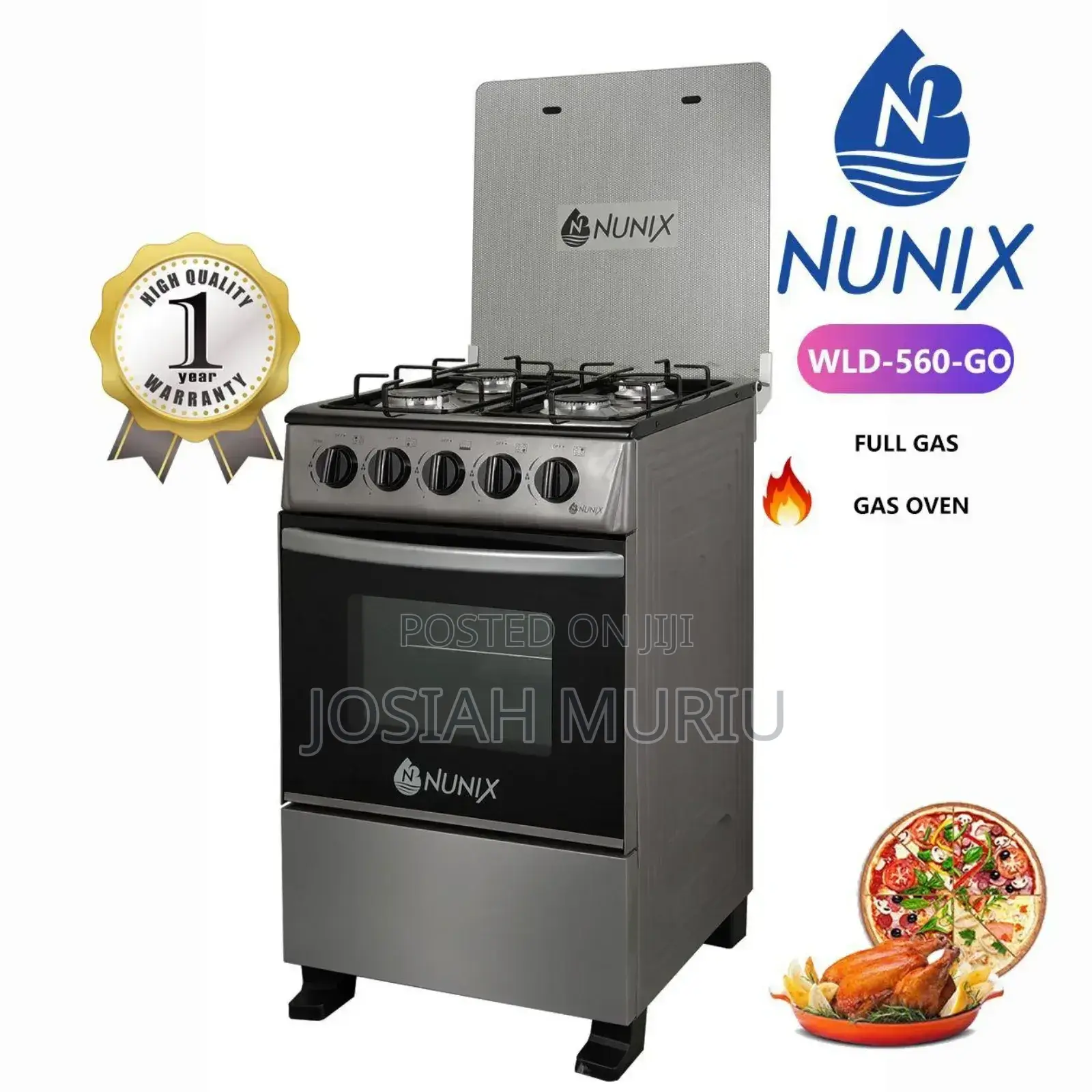 Nunix 4 Gas Cooker Standing Cooker
