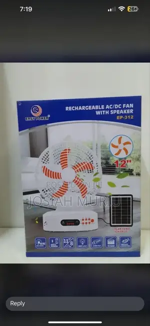 Ep-312 12-Inch Rechargeable Ac/Dc Fan With a Speaker.