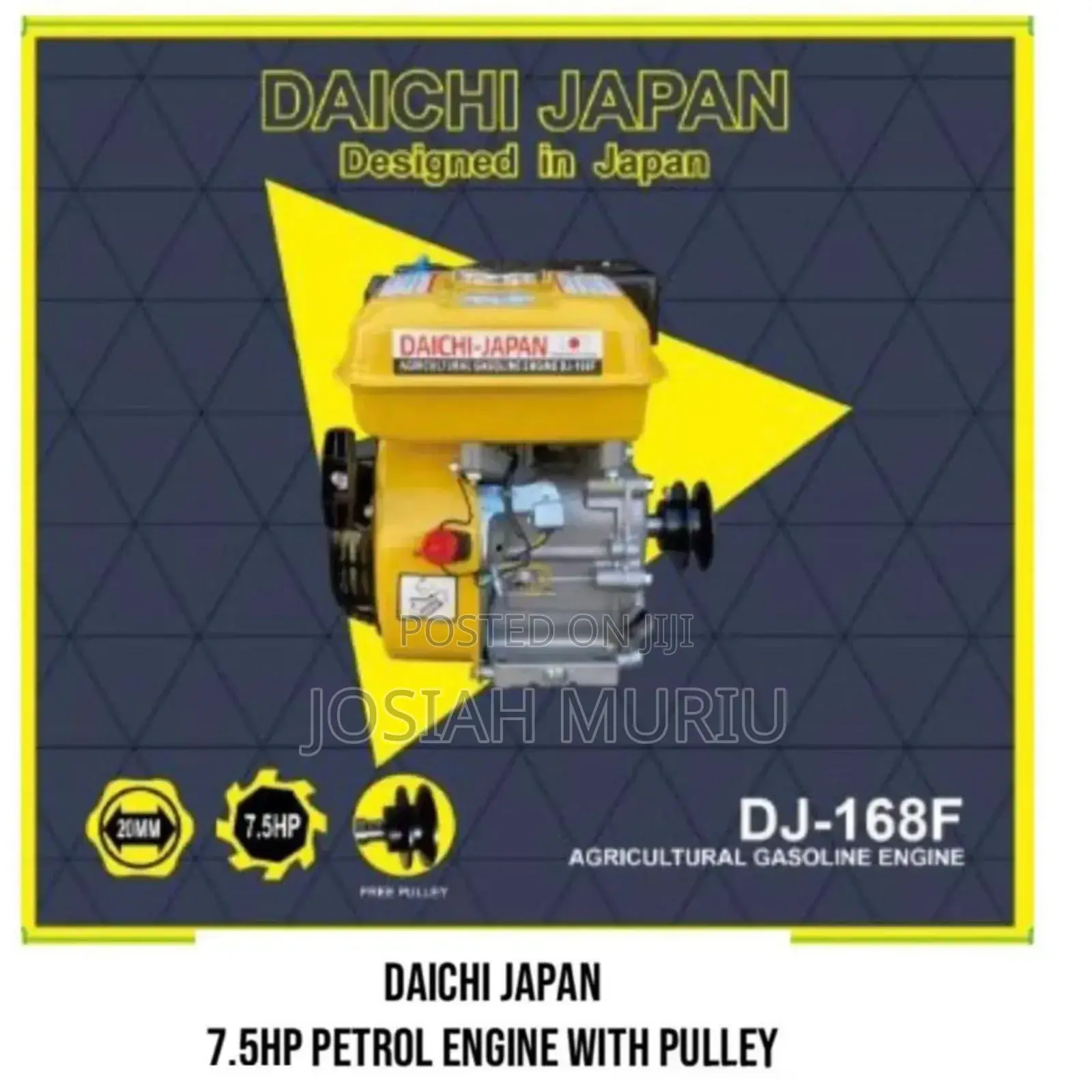 Daichi Dj-168f 7.5hp Agricultural Petrol Engine With a Pulley.