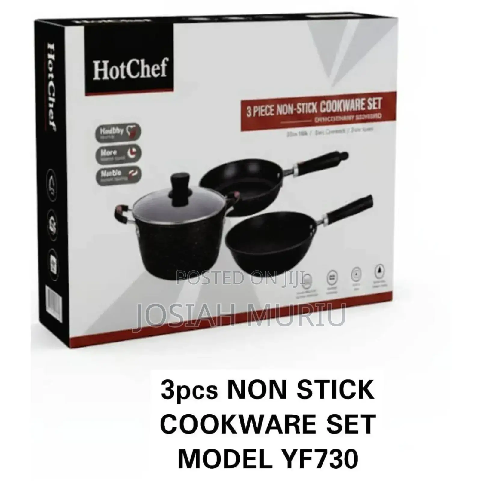 Hotchef 3-Piece Non-Stick Cookware Set, Model Yf730.
