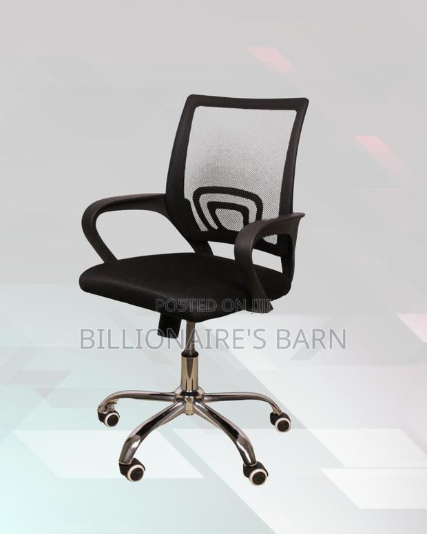 Black Compact Ergonomic Chair | Breathable Support for Long Desk Hours - thumbnail 2