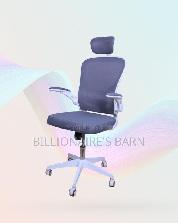 White Ergonomic Mesh Chair | Breathable Support for Long Desk Hours | - thumbnail 3
