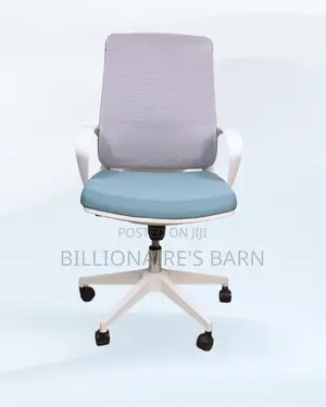 White Mid-Back Mesh Chair | Clean Executive Look for Modern Offices |