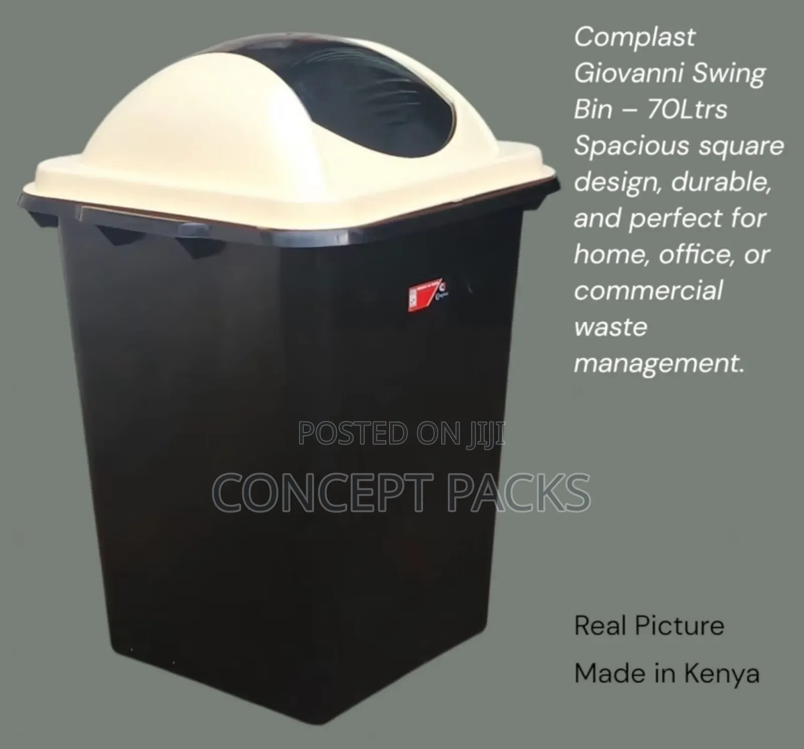 70litres Giovanni Plastic Swing Bin