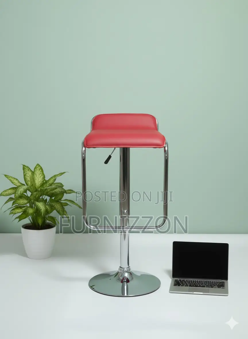 Ergonomic Red Lift Rotating Cafe Bar Stool