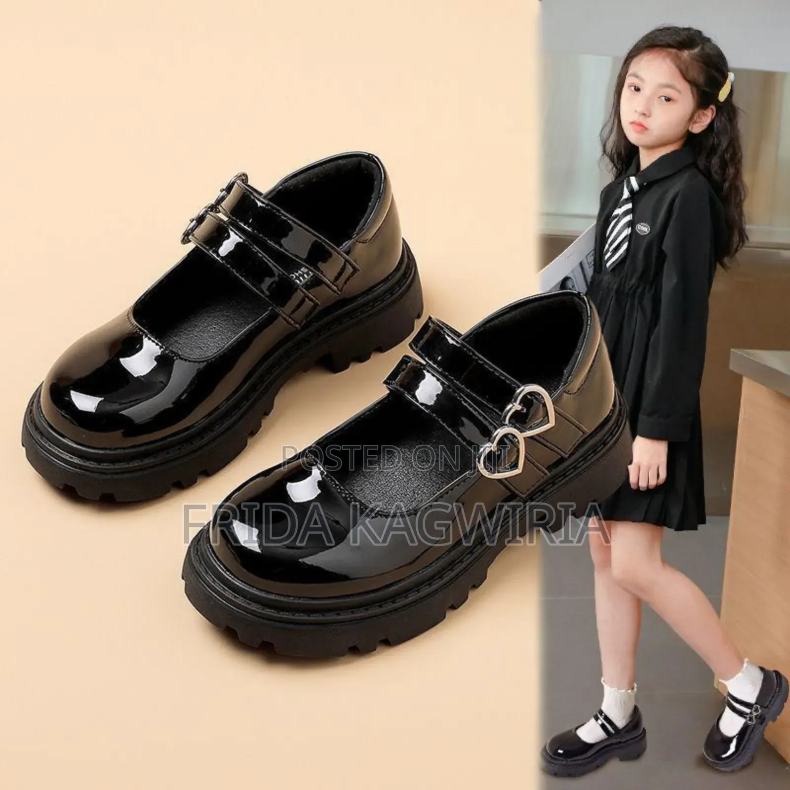 Girls Wetlook School Shoes From Size 26 _36