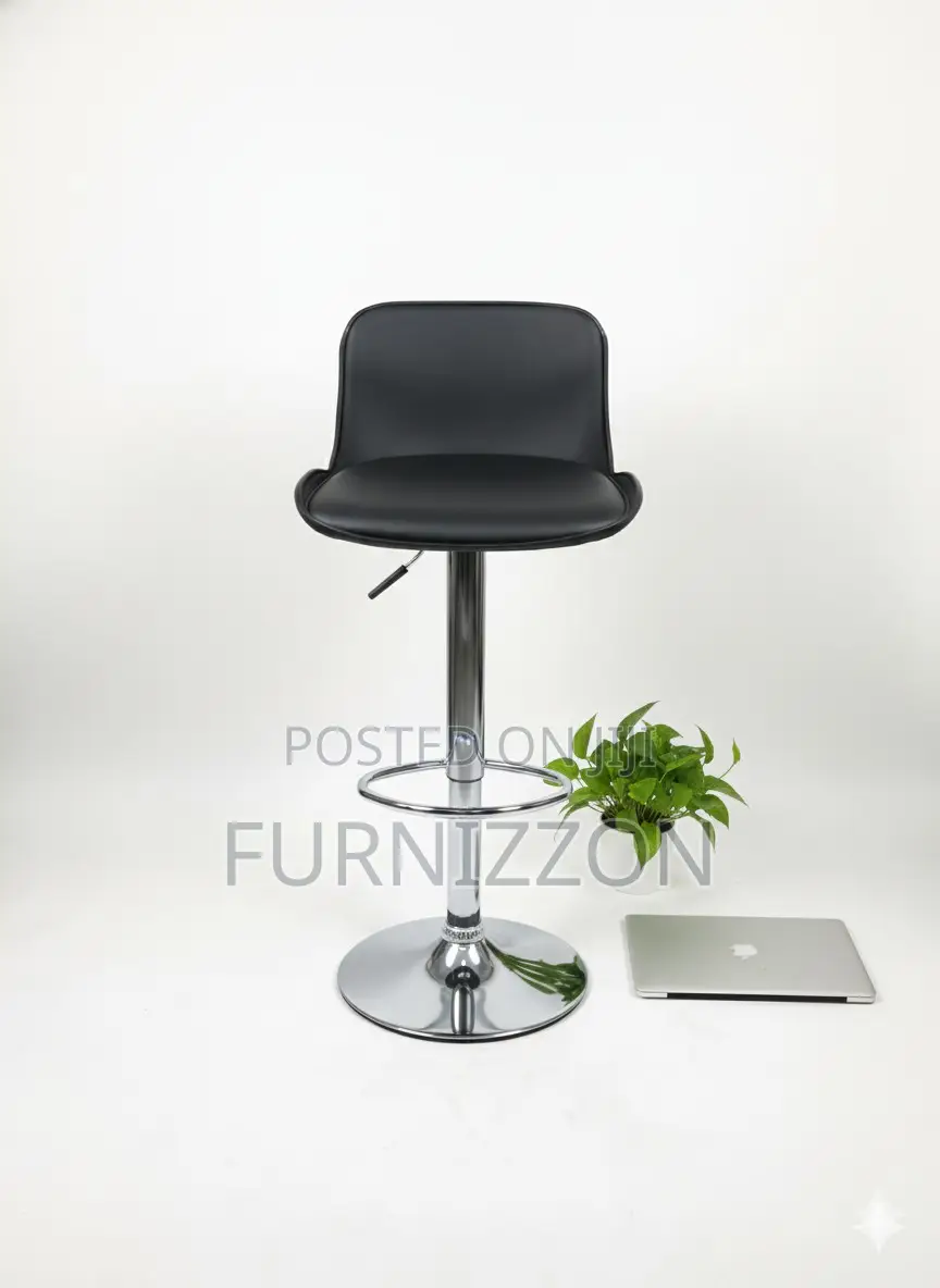 Height Adjustable Plastic Black Backrest Stool