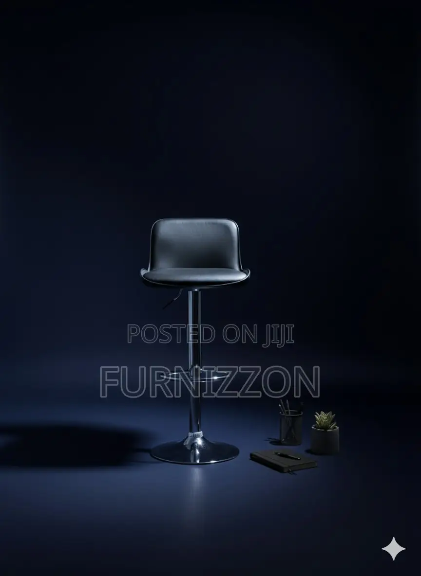 Ergonomic Black Plastic Backrest Stool