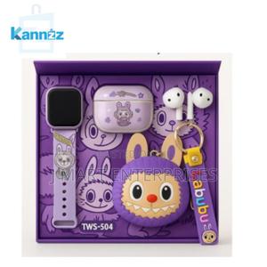 Labubu TWS-Kids Gift Set – Smartwatch Wireless Earbuds + Cartoon Pouch