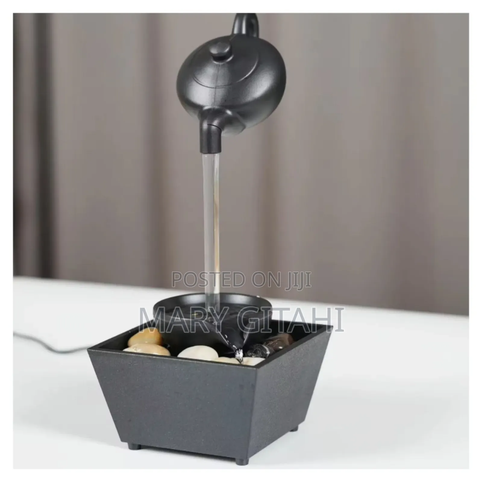 Black*Floating Teapot Waterfall Ornament Usb 5v Battery