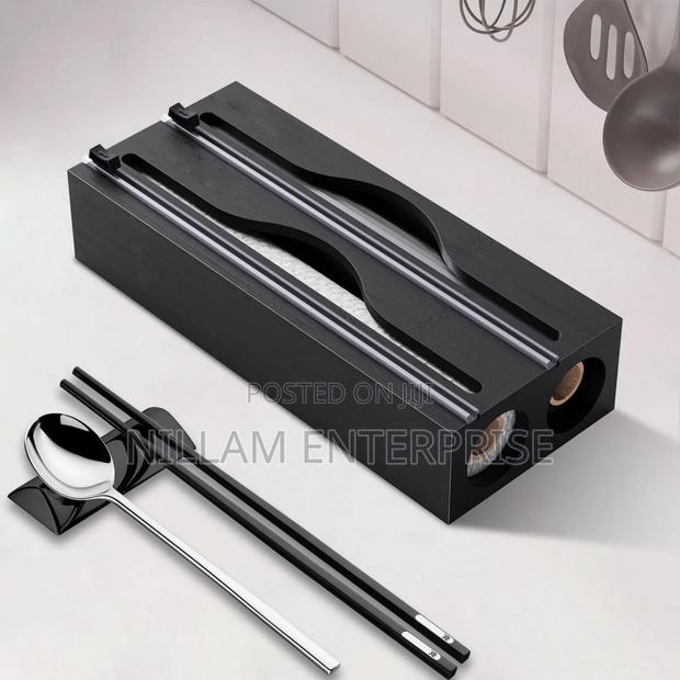 *2in1 Bamboo Wrap Dispenser With Cutter - thumbnail 2