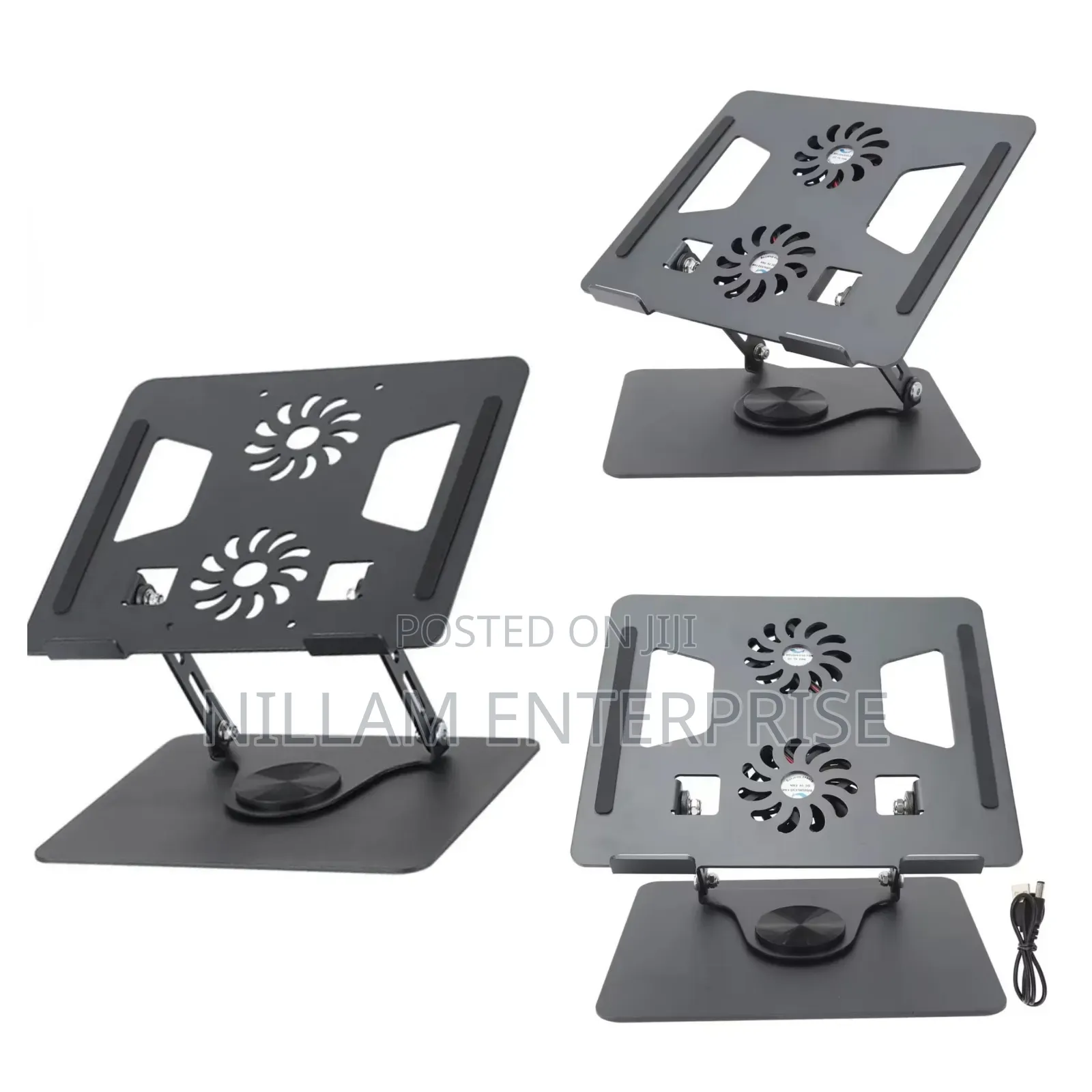 Adjustable Laptop Stand With Dual Cooling Fans