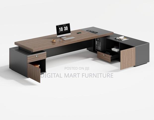 Brown 1.8 Meter Computer Workstation Wood - thumbnail 2