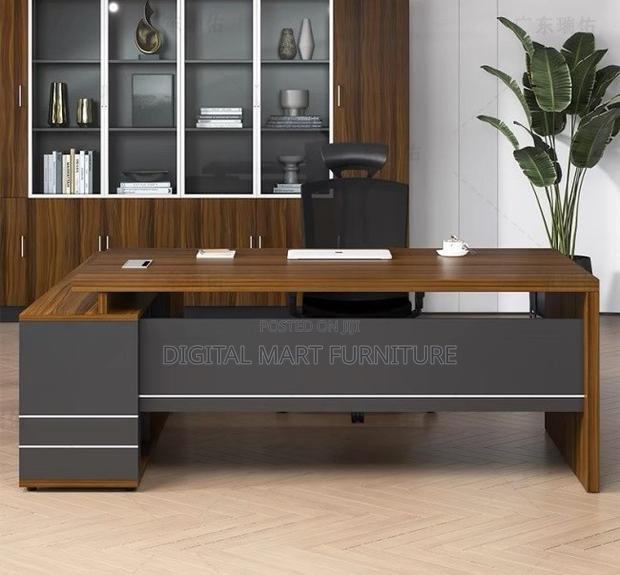 Brown 1.8 Meter Computer Workstation Wood - thumbnail 5