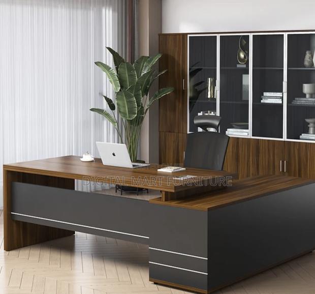 Brown 1.8 Meter Computer Workstation Wood - thumbnail 6